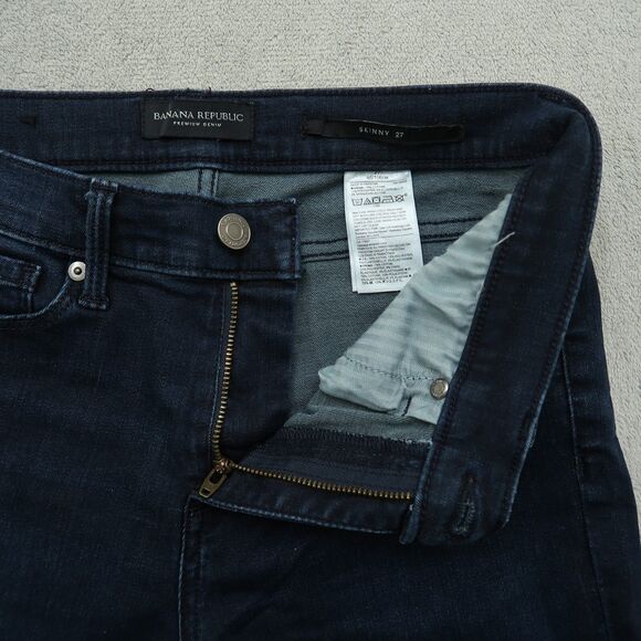 Banana Republic Jeans Womens Size 27 Blue Low-Rise Skinny Denim Pants 27" Inseam - Picture 2 of 16